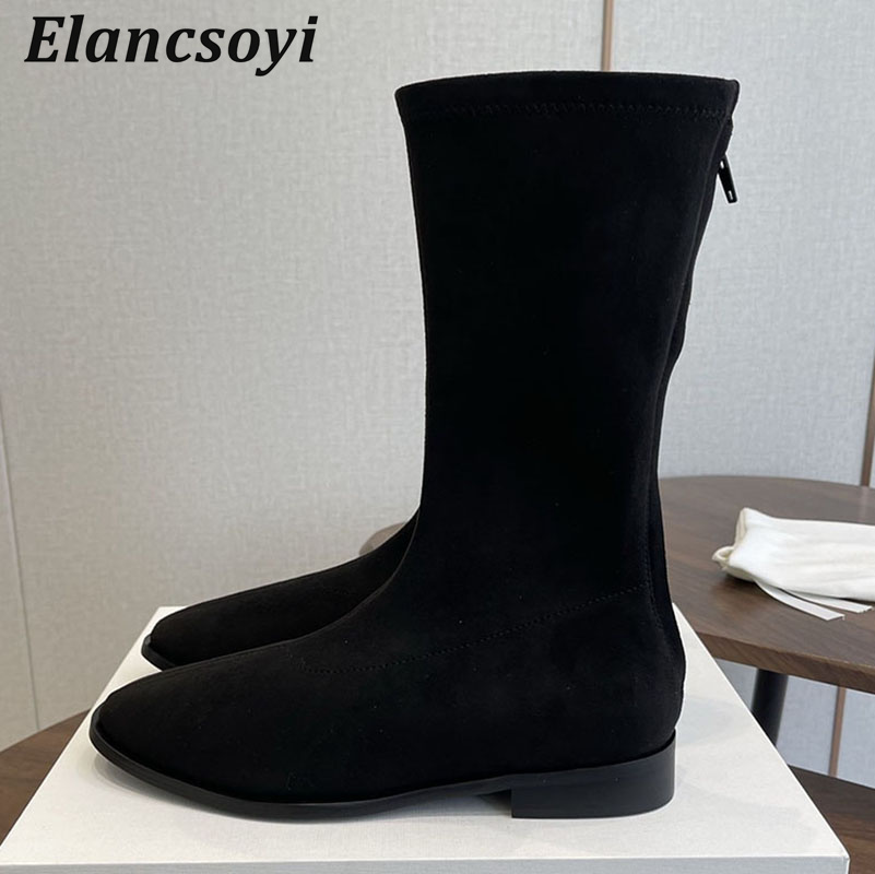 Street Fashion Rome 2025 - Stretch Boots Women Round Toe Back