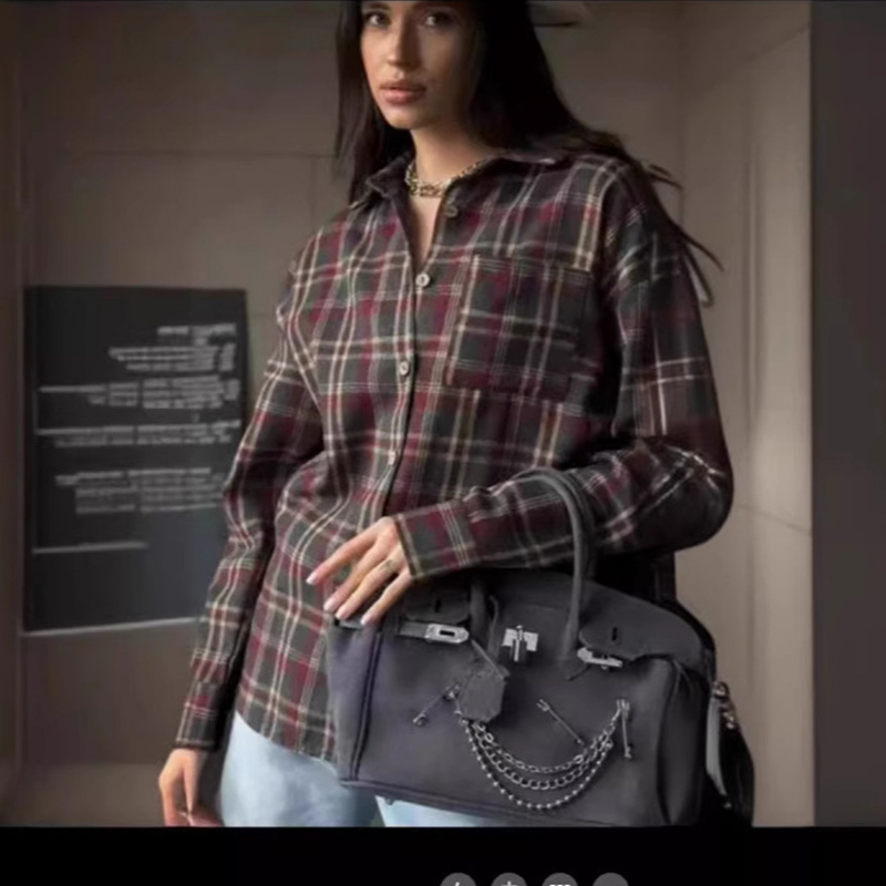 Street Fashion Baggy - 2025 Fashion Baggy Plaid Women'S Blouse