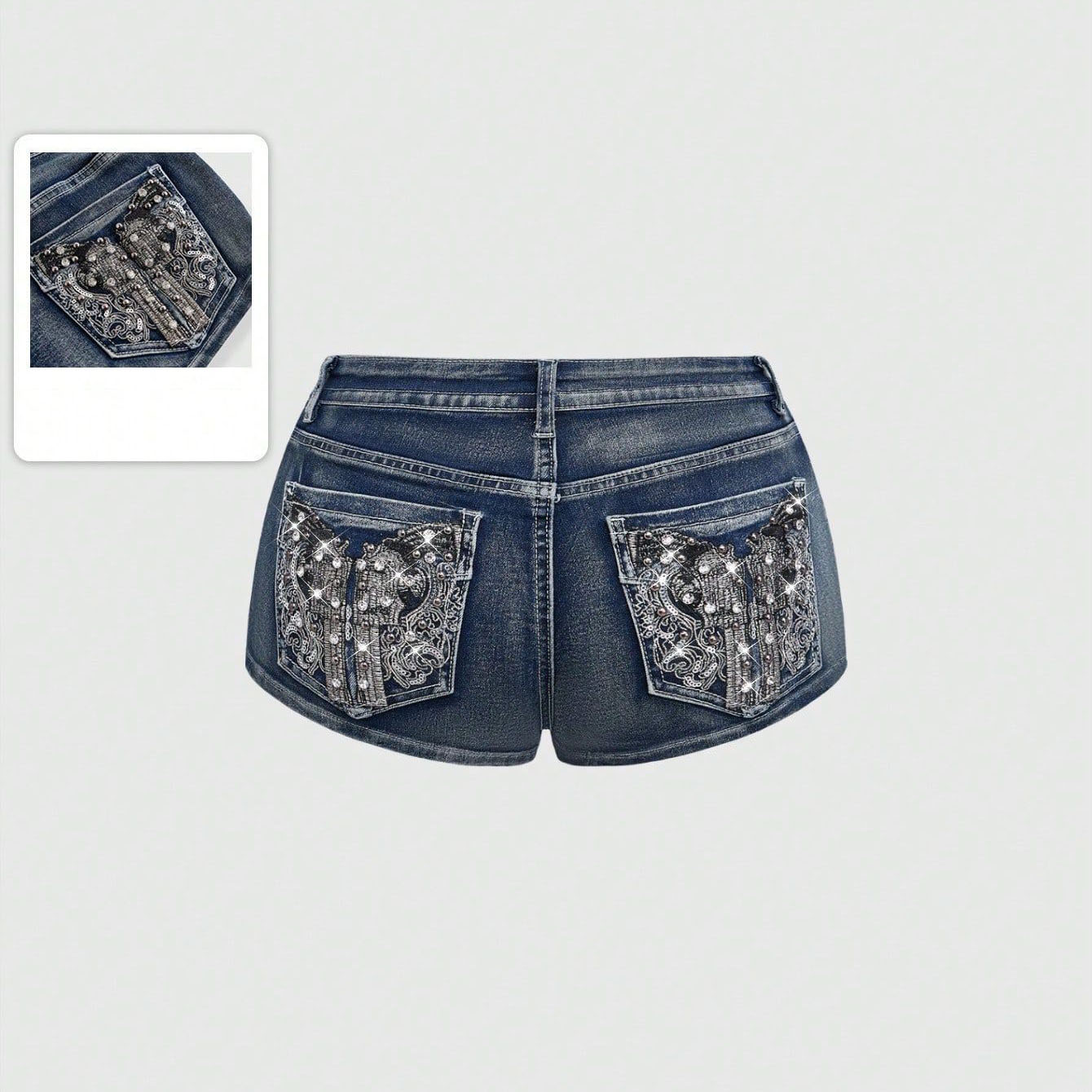Summer Rhinestone Embroidered  - đánh giá và giá Street Fashion Hot