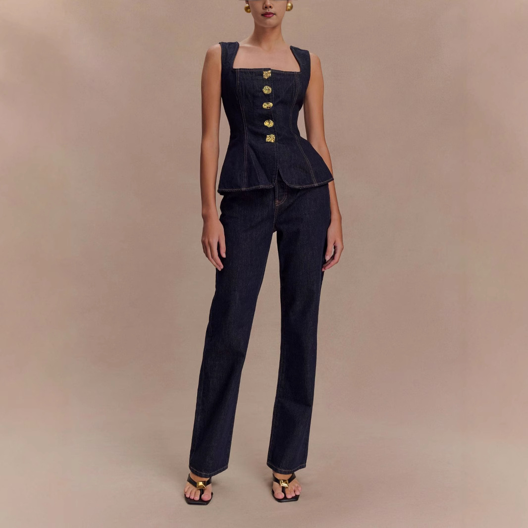 Summer Denim Pant Sets Women 2 - đánh giá và giá Street Fashion Baggy