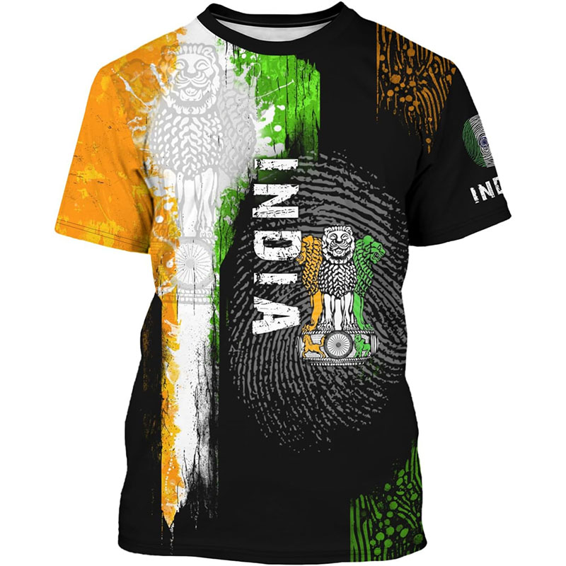 India Flag Print T-shirt Men's - đánh giá và giá Street Fashion India