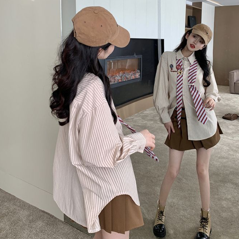 Áo Sọc Baggy Nữ Preppy Ngọt Th - đánh giá và giá Street Fashion Baggy